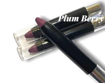 Plum Red lipstick Cream Formula -Lip Twist Up Tube - pigmented Color- Vitamin E  Enriched- Luscious Rich Color - Natural Vegan.