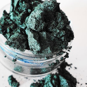 TAINTED Teal Green Metallic Eyeshadow Shimmer Luster Mineral Makeup Eye Shadow eyeliner Natural Vegan 10g Sifter image 5