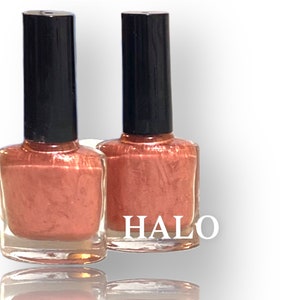 Nail Polish HALO Iridescent Pink RoseGold Gloss Vegan nails  free From harsh Chemicals indie nail polish Shiny glossy manicure