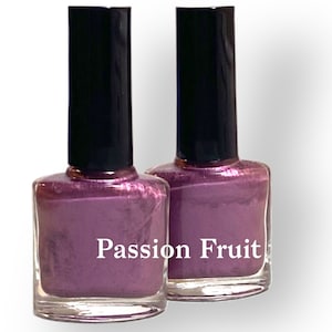 Nail Polish PassionFlower Iridescent Plum Purple Gloss Vegan nails  free From harsh Chemicals indie nail polish Shiny glossy manicure