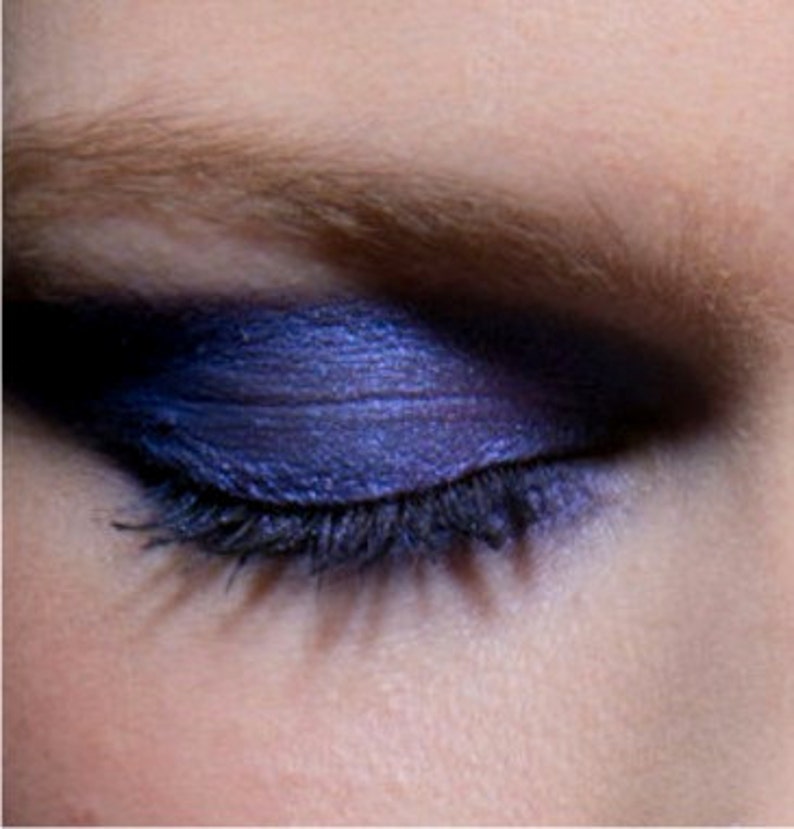 MY IMMORTAL Indigo Blue Eye Shadow Shimmer Purple Navy Natural Organic Vegan Mineral Makeup Eyeliner Smokey Eye shadow image 3