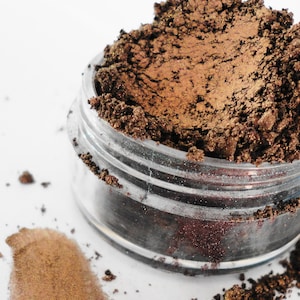 TERRA NOVA Brown  EyeShadow Shimmer Light Pale Brown  Vegan Natural Eyeliner Sparkle Mineral Makeup Eye Shadow  10g Sifter Jar Cosmetics