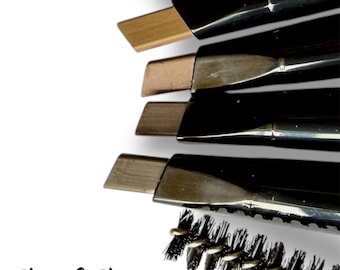 Slanted Eyebrow Pencil with brush, Blonde,Dark Brown, Medium Brown, Light Brown, Natural Ingredients, Pigmented, Vegan Makeup, Smudge Proof