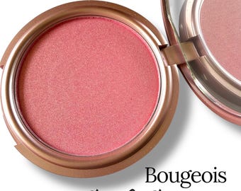 BOURGEOIS Highlighter, Medium Pink luminous, Translucent Powder, Pink Compact, Summer Glow, Pale Shimmer Pressed Powder, Crush Cosmetics