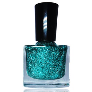 Nail Polish - VOLTAGE - Teal Blue - sparkle glitter - Gloss - Vegan nails -free From harsh Chemicals  - indie nail polish - manicure