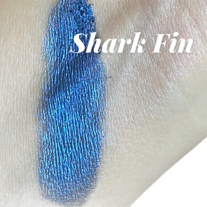 Shark Fin Dark Navy Blue Eyeshadow Shimmer Luster Vegan Mineral Makeup Smokey Eyeliner Eye Shadow 5g Jar zdjęcie 2