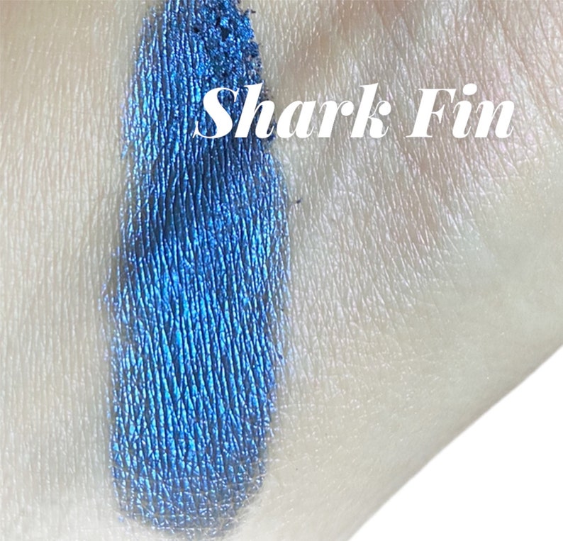 Shark Fin Dark Navy Blue Eyeshadow Shimmer Luster Vegan Mineral Makeup Smokey Eyeliner Eye Shadow 5g Jar zdjęcie 2