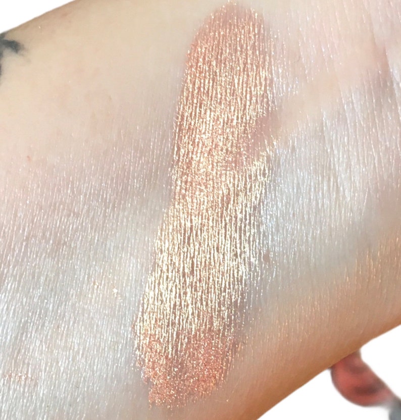 BOMBSHELL Peach Eyeshadow Copper Shimmer Glitter Highlighter Eyeliner Mineral Makeup Eye Shadow 10g Sifter Jar image 2