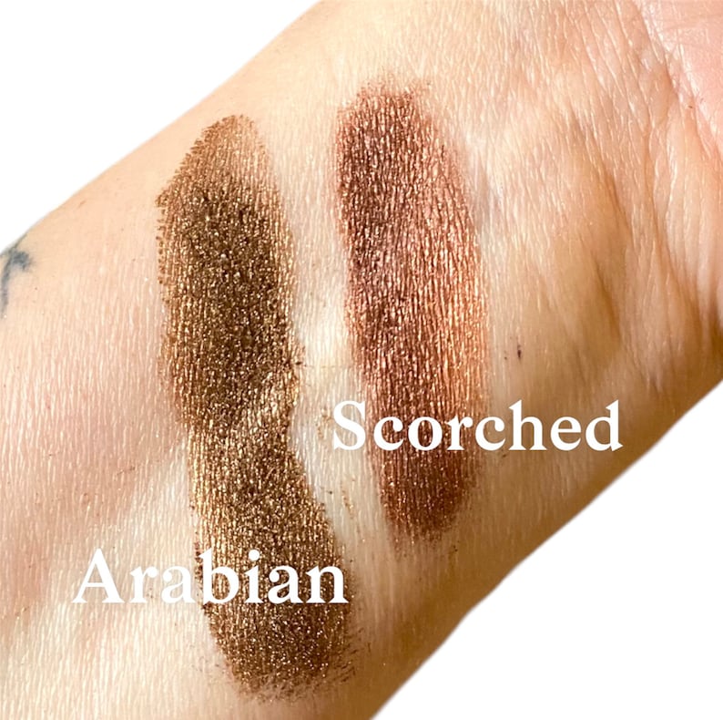 ARABIAN Brown Bronze Eyeshadow shimmer Luster Mineral Makeup Eye Shadow 5g Sifter Jar Bronze Golden eyeliner smokey eyes image 4