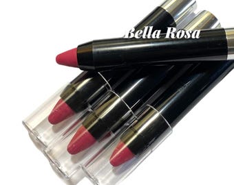 BELLA ROSA,  Deep Pink Red Lipstick, Pigmented, Creamy Vegan Formula, Pigmented, Natural Ingredients, Smooth Finish, Crush Cosmetics
