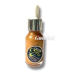 GLO - Gold Liquid Highlighter - Deep Bronze Gold - shimmer -  Natual  Mineral Makeup - Vegan  - Pigmented - Bronzer- GUILDED