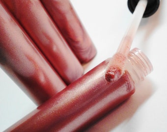 TEASE, Dusty Rose Lip Gloss, Glossy Finish, Vegan, Pearly, Mineral Makeup, Natural Ingredients, Pigmented, Crush Cosmetics