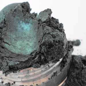 TAINTED Teal Green Metallic Eyeshadow Shimmer Luster Mineral Makeup Eye Shadow eyeliner Natural Vegan 10g Sifter image 6