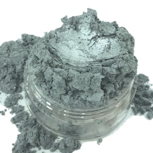 ARDENT -Metallic Silver EyeShadow - Eyeliner - Shimmer - Mineral Eye Shadow - 5g Sifter Jar - Vegan Natural - mineral Mica Makeup
