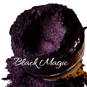 BLACK MAGIC - Dark Violet -  Purple - Mineral Eye Shadow -  Shimmer - Metallic-  Sifter Jar - eyeshadow - Vegan - mineral - Mica