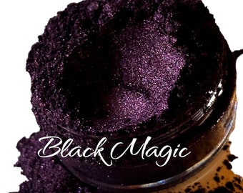 BLACK MAGIC - Dark Violet -  Purple - Mineral Eye Shadow -  Shimmer - Metallic-  Sifter Jar - eyeshadow - Vegan - mineral - Mica