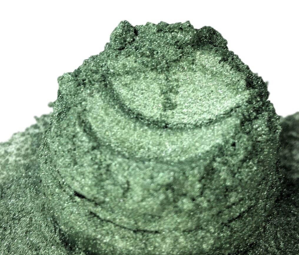 BARRACUDA, Sage Green Eyeshadow, Vegan, Silver Glitter Green, Mineral Mica Makeup, Pigmented, Natural Ingredients, Eyeliner, Crush Cosmetics