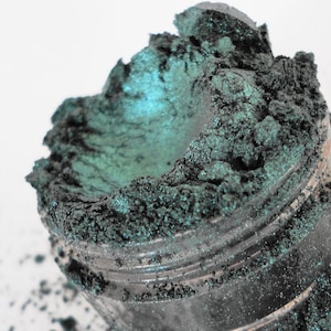 TAINTED Teal Green Metallic Eyeshadow Shimmer Luster Mineral Makeup Eye Shadow eyeliner Natural Vegan 10g Sifter image 1