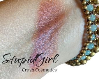 STUPID GIRL Pink rose EyeShadow Shimmer jar Mineral Makeup Eye Shadow Duo Chrome  Shift  Vegan  deep pink Natural Eyeliner