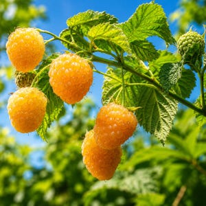 Fall Gold Raspberry Plant: Sweet Golden Berry Starter Plug for Gardens