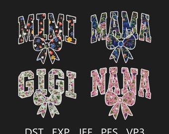 Mama Applique Bundle Embroidery Design, Mama Coquette Bow Embroidery, Mother’s Day Gift