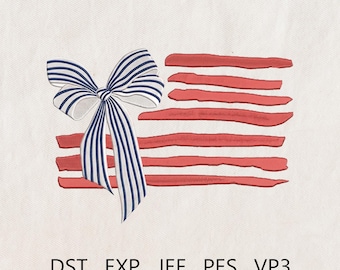 Embroidered American flag design, Patriotic USA Flag Embroidery, Fourth of July, Memorial Day