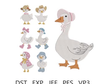 Mama Goose Embroidery Bundle, Set of Mama Goose, Embroidery Baby Goose, Family Goose, Mother Gift