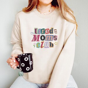 Tired Moms Club Embroidery Design, Embroidery Coffee, Coffee Lover Gift, Mother's Day Gift, Instant Download PES image 2