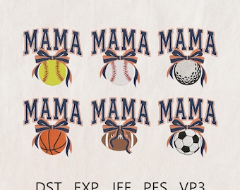 Sports Mom Embroidery Bundle, Varsity Letter Machine Embroidery, Game Day Design, Baseball mom, Football mom, Basketball mom, Softball mom