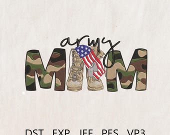 Army Mom Embroidery Design, Proud Army mom Embroidery file, USA Army Family, Military Embroidery, Military Mom