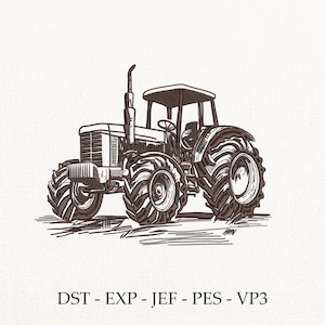 Tractor Embroidery, Embroidered Farmer, Gifts for Farmers, Country Farmhouse Embroidery