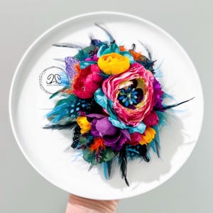 Mardi Gras Flower Corsage, prom corsage, wrist corsage, custom corsage, keepsake corsage, prom flowers, colorful corsage, Laura c cole co