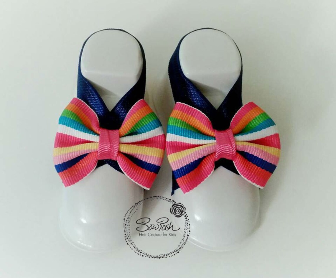 Straight Black Lines N Bow Baby Sandals