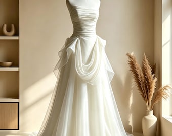 Ivory Ball Gown | Made to Measure | Ruched Strapless Wedding Dress