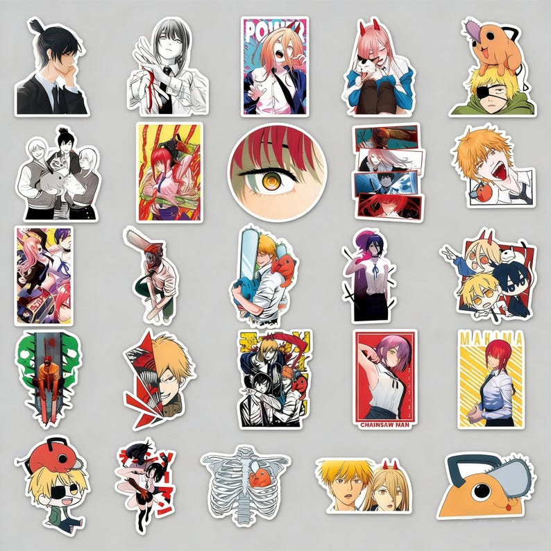 Denji Csm Sticker 51pcs Chainsaw Man Stickers, Denji Anime Character Decal Set ...