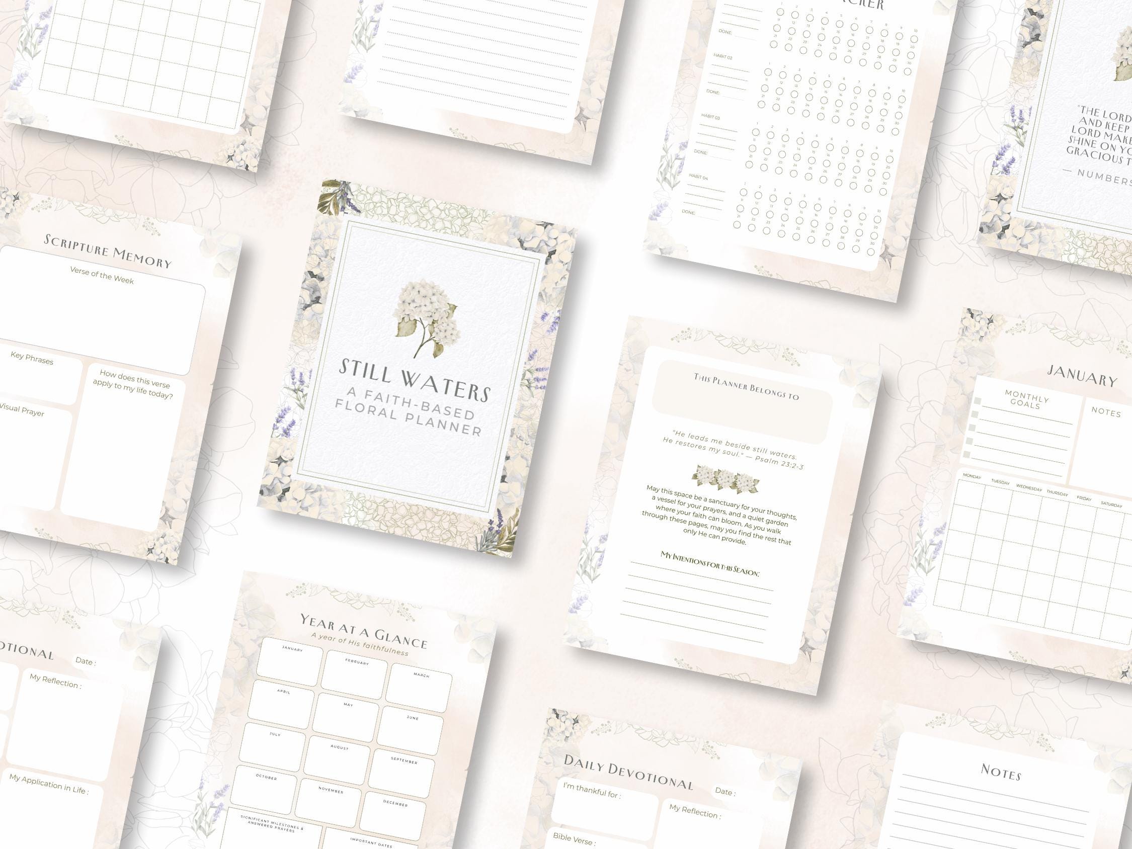 Faith Planner Printable | Christian Devotional Journal | Undated 77 ...