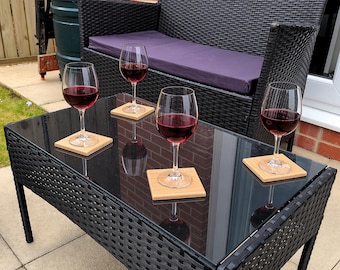 Posavasos para jardín exterior: color granito o arena, 100 mm cuadrados (paquete de 5)