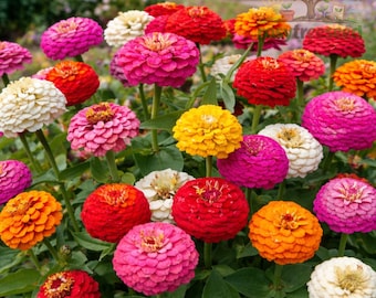 200 Zinnia Lilliput Mix Seeds Mixed Colorful Annual Flowers