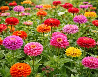100 California Giant Zinnia Seeds Flower Mix Large Blooms High Germination