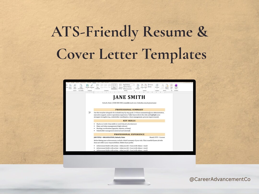 Ats-friendly Resume Template + Cover Letter Templates + Step-by-step ...