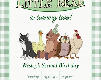 Little Bear Birthday Invitation Template | Editable Invite | DIGITAL DOWNLOAD