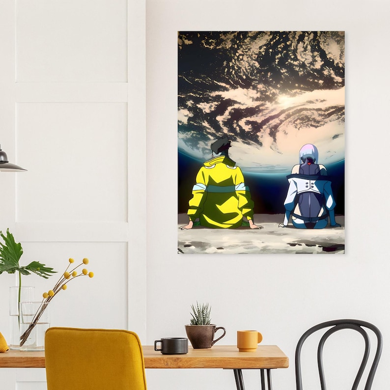 Cyberpunk Edgerunners Poster, Anime Sci Fi Wall Art, Moon Scene Print, Futuristic Anime Decor, Cyberpunk Room Poster image 4