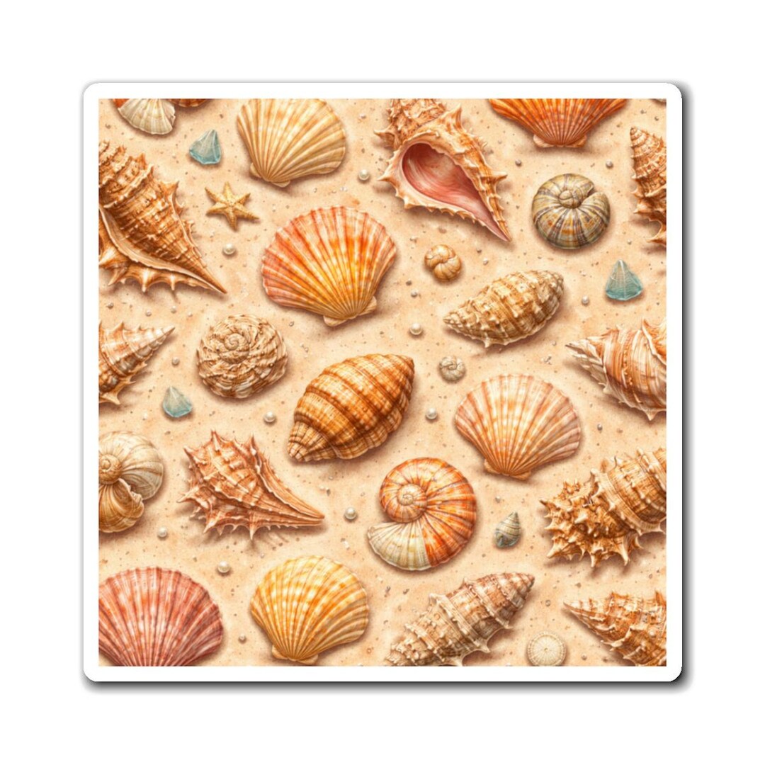 Square Magnet, Shells - Etsy