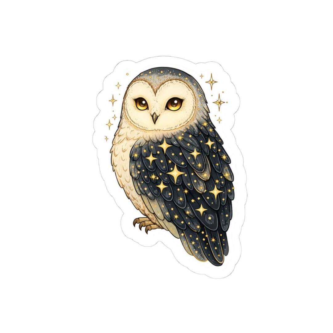 Kiss-cut Sticker, Owl With Stars - Etsy