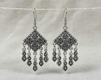 Thai Silver Earrings ethnic jewelry boho festival dangle earrings
