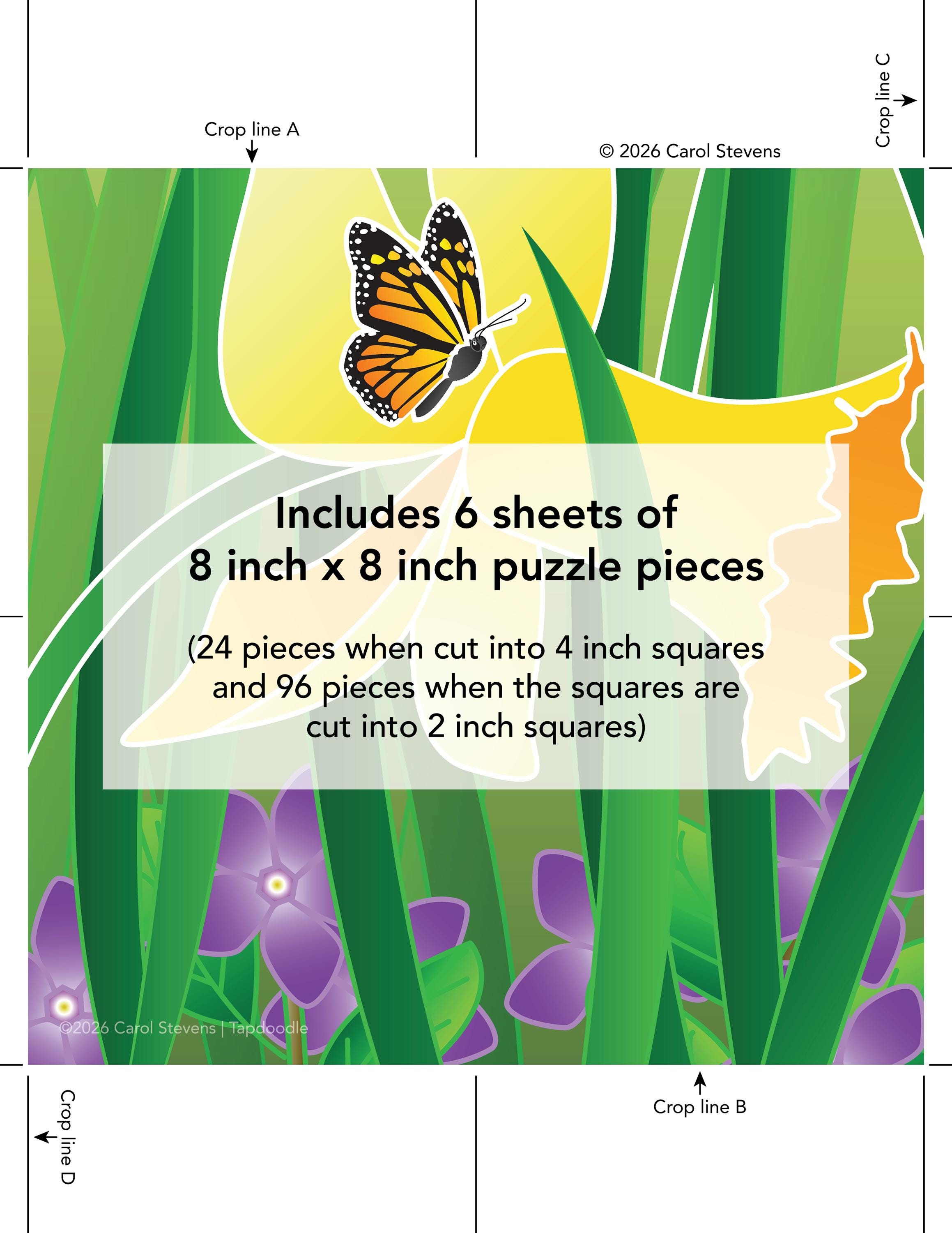 Printable Spring Daffodil Adaptive Puzzle Activity | Visual Exercise ...