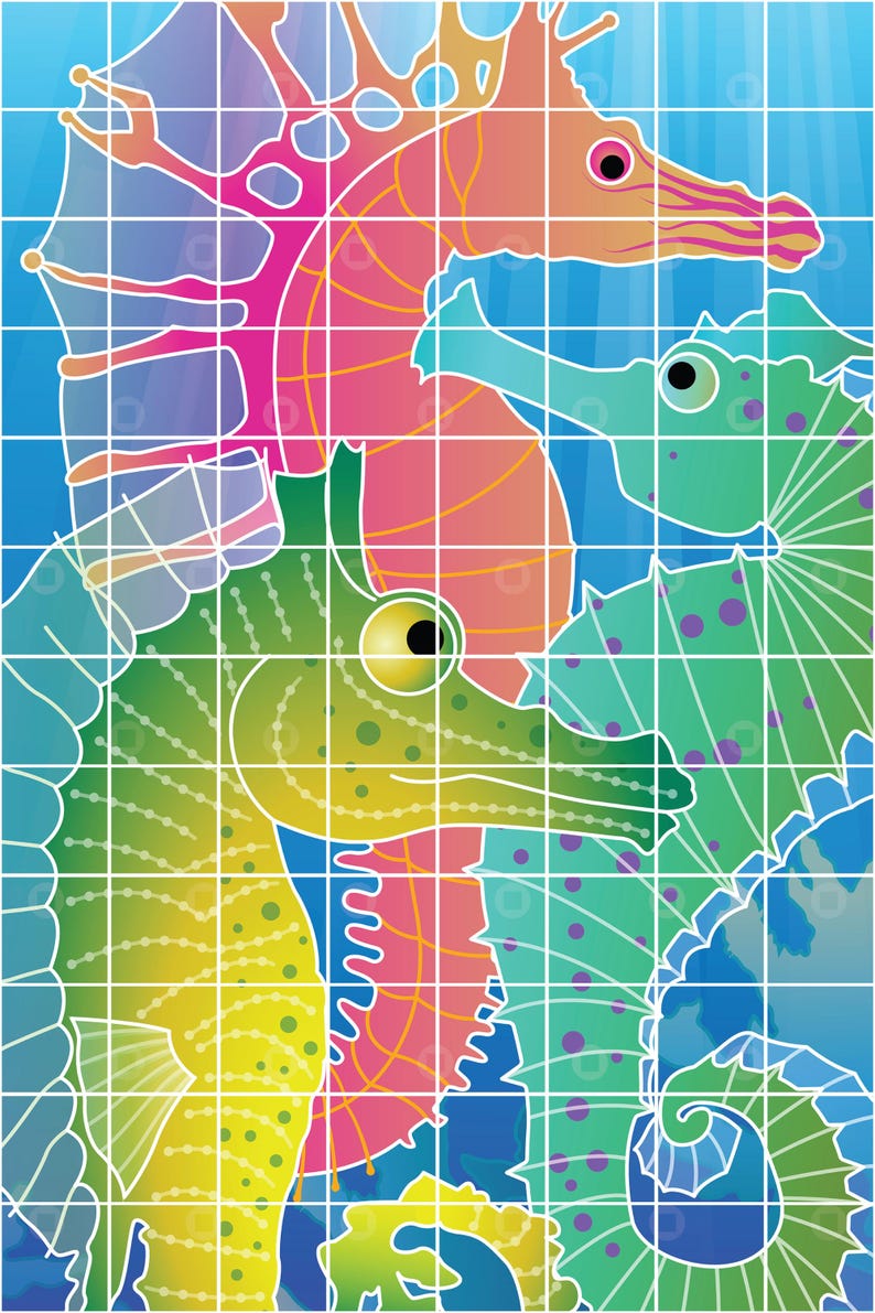 Printable Seahorse Trio Adaptive Puzzle Activity | Visual Exercise for ...