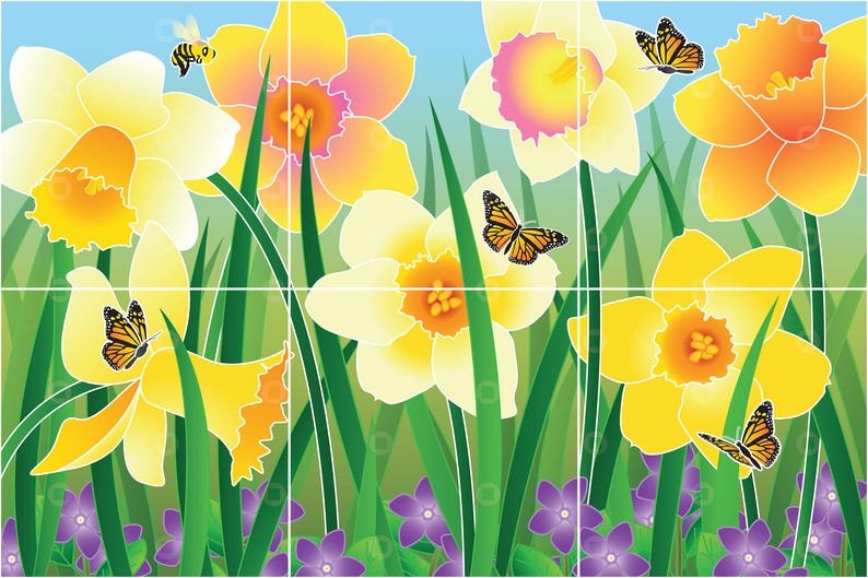 Printable Spring Daffodil Adaptive Mini Puzzle | Visual Travel Activity ...