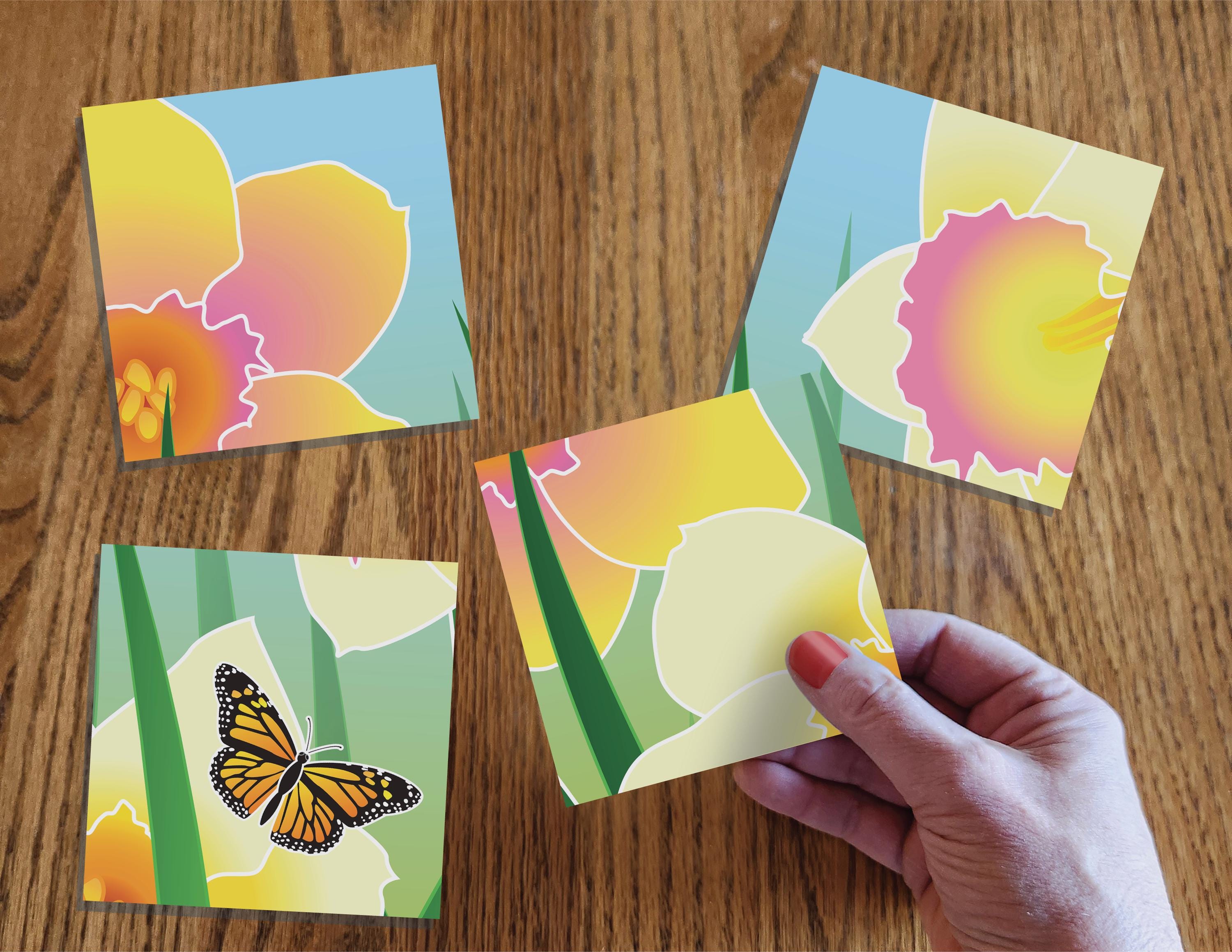 Printable Spring Daffodil Adaptive Puzzle Activity | Visual Exercise ...