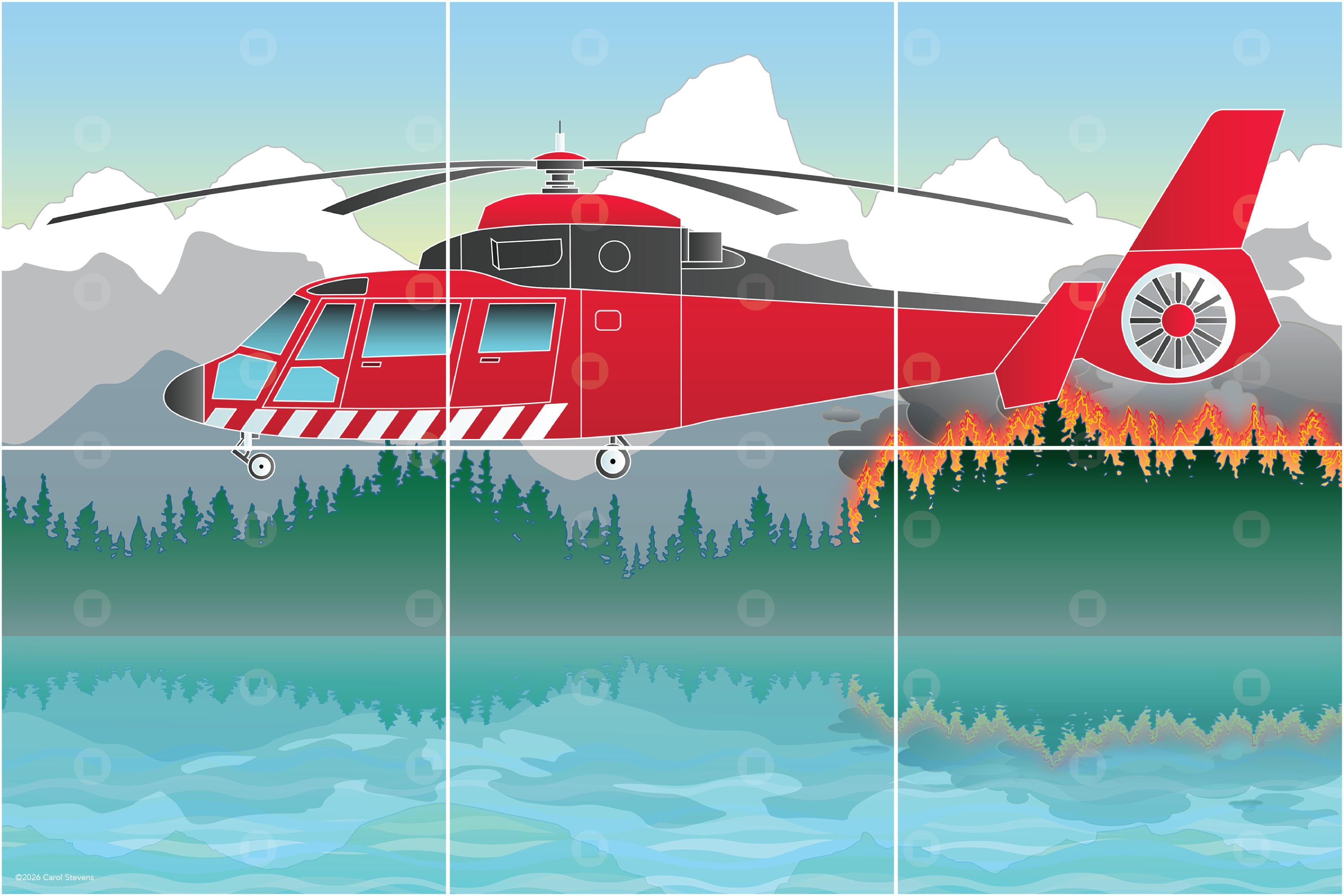 Printable Helicopter Adaptive Mini Puzzle | Visual Travel Activity for ...